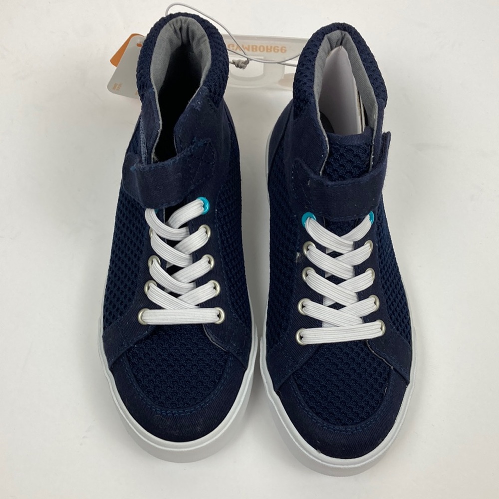 *Gymboree New Blue Mesh Faux Lace Up & Strap Closure High Top Sneakers Sz 10